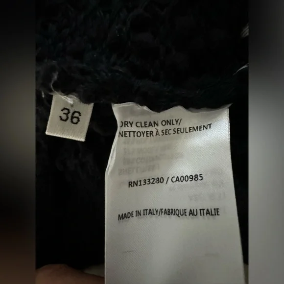 THOM BROWNE Women's 4-Bar Loopback Crewneck Sweater Navy Blue 36 Small - Picture 11 of 11